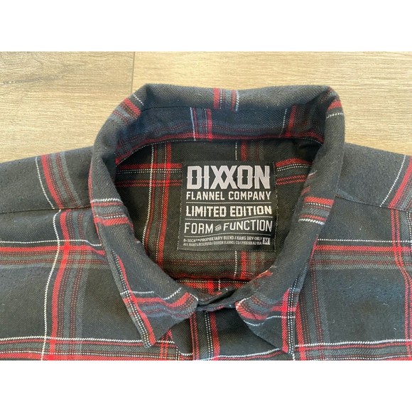 Dixxon Snap-On Tools Mens M Black Red Plaid Button Up Limited Edition Flannel - Picture 5 of 10